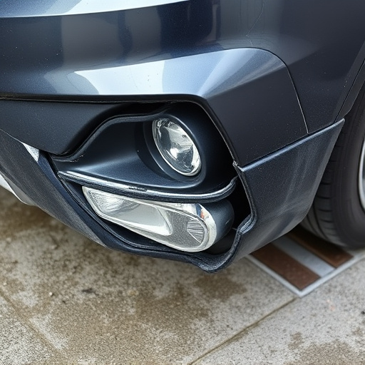 damaged car bumper