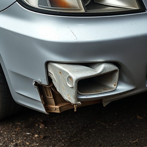 damaged car bumper