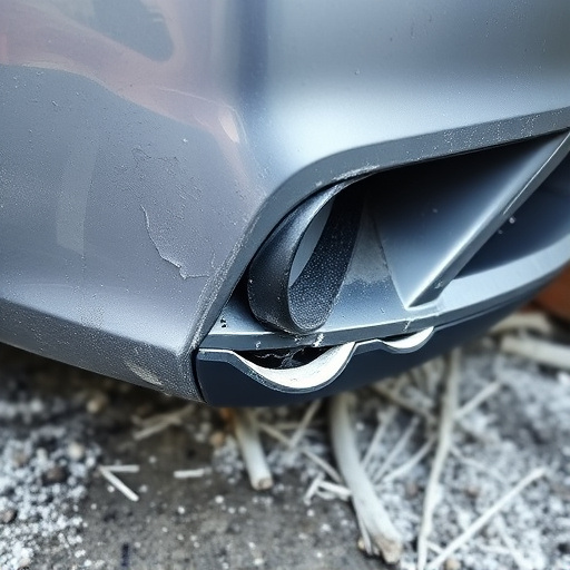 damaged car bumper