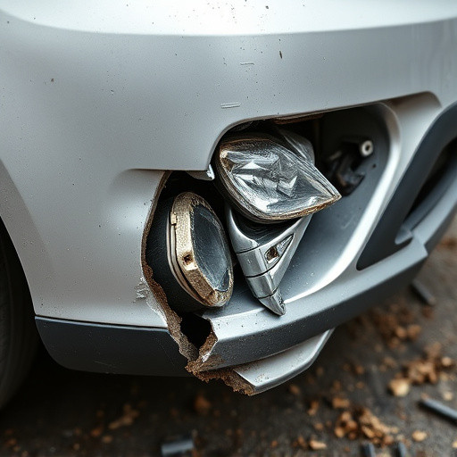 damaged car bumper