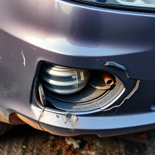 damaged car bumper