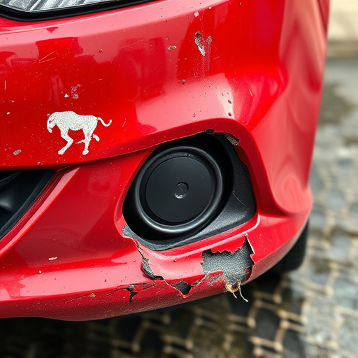 damaged car bumper