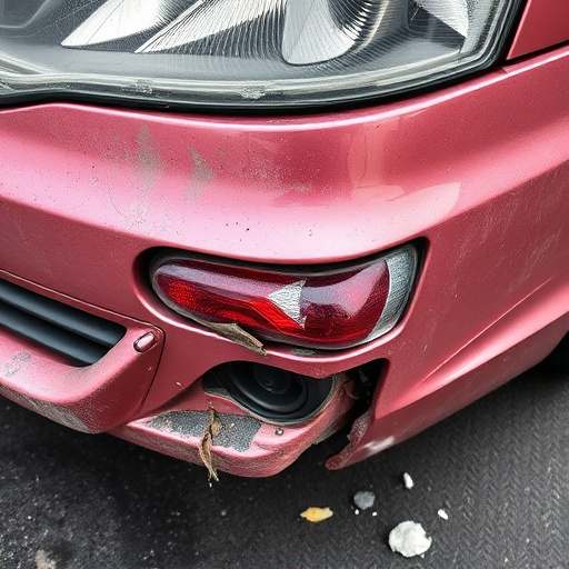 damaged car bumper