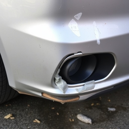 damaged car bumper