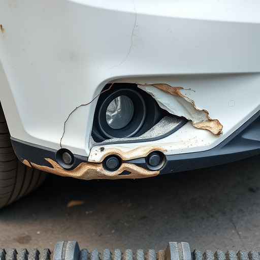 damaged car bumper