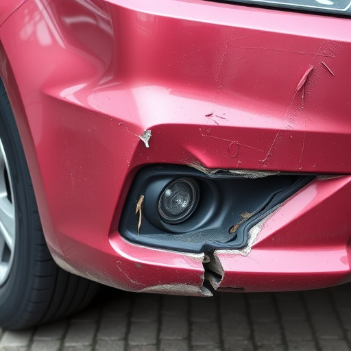 damaged car bumper