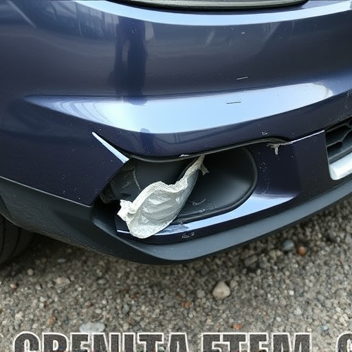 damaged car bumper