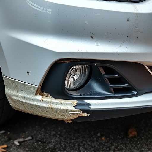 damaged car bumper