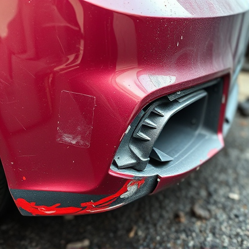 damaged car bumper