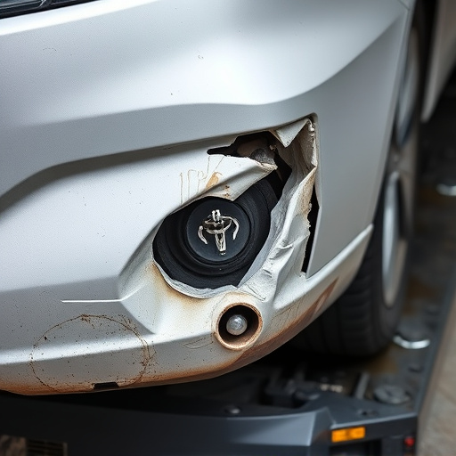 damaged car bumper