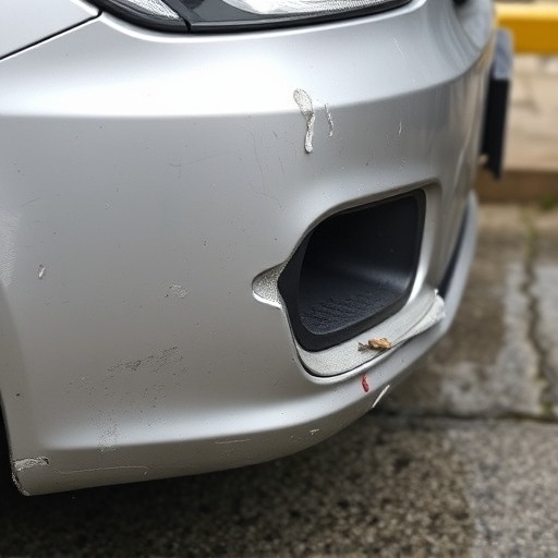 damaged car bumper