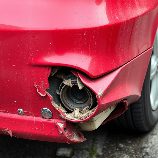 damaged car bumper