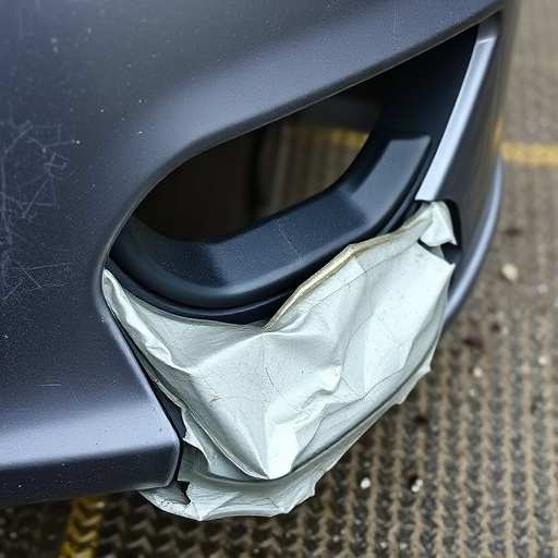 damaged car bumper