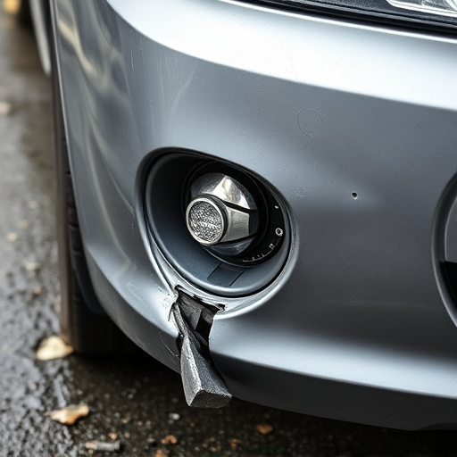 damaged car bumper