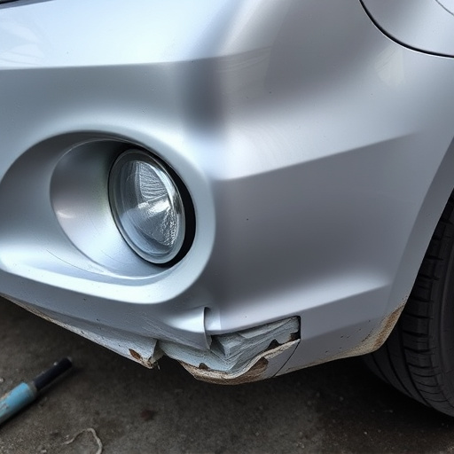 damaged car bumper