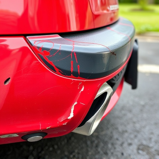 damaged car bumper