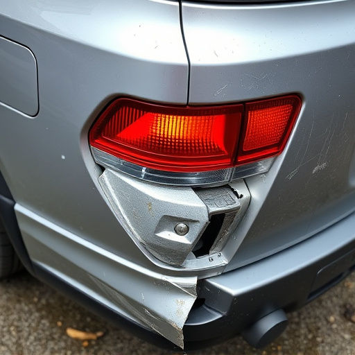 damaged car bumper