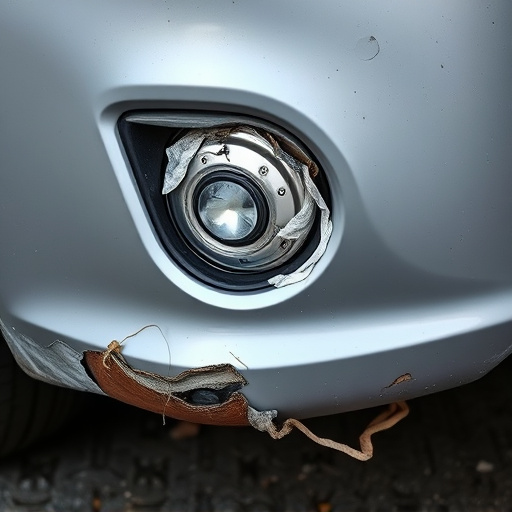 damaged car bumper