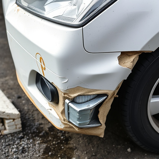 damaged car bumper
