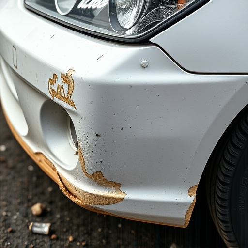 damaged car bumper