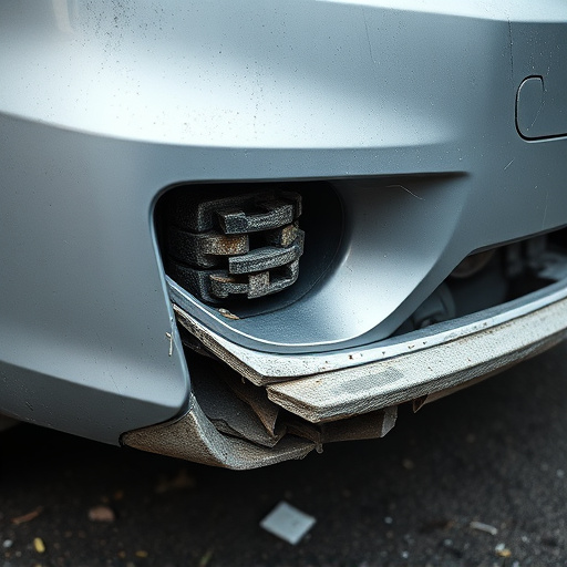 damaged car bumper
