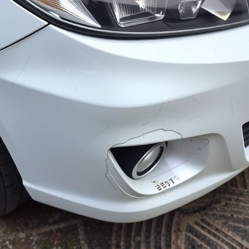 damaged car bumper