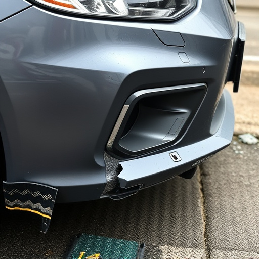 damaged car bumper