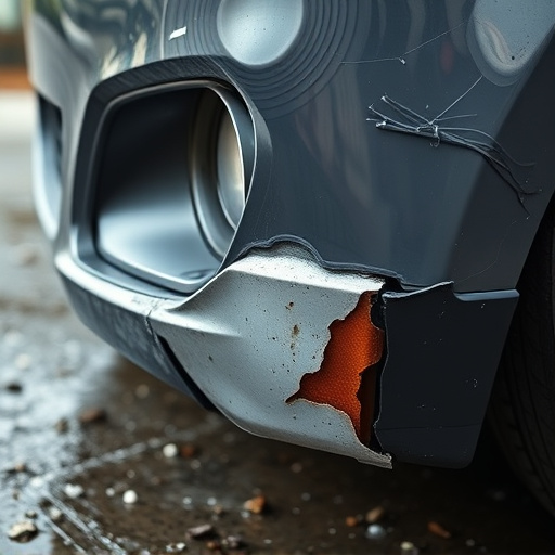 damaged car bumper