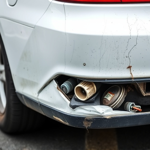 damaged car bumper