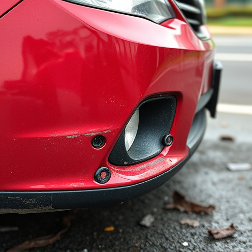 damaged car bumper