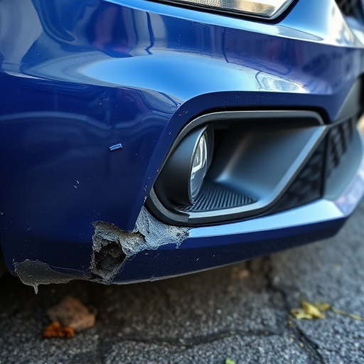 damaged car bumper