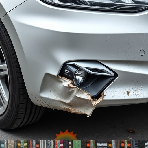 damaged car bumper