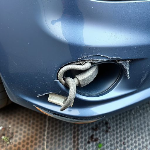 damaged car bumper