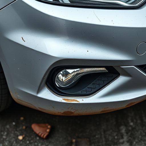damaged car bumper