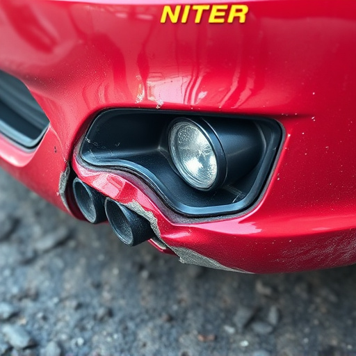 damaged car bumper
