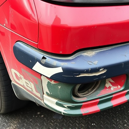 damaged car bumper