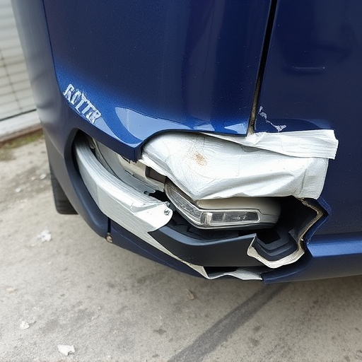 damaged car bumper