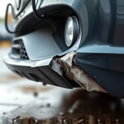damaged car bumper