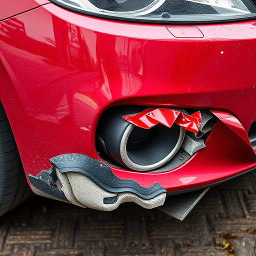 damaged car bumper