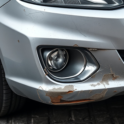 damaged car bumper