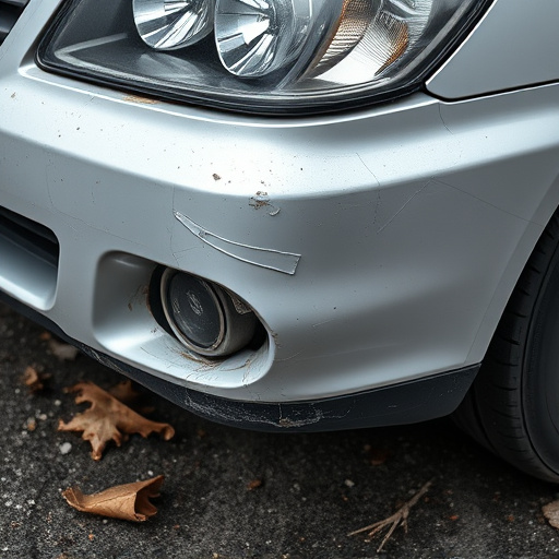 damaged car bumper