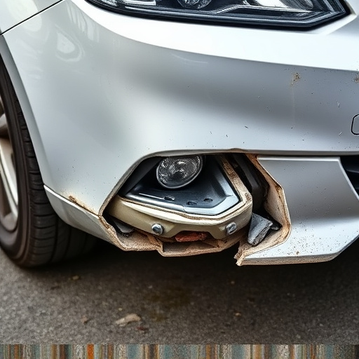 damaged car bumper