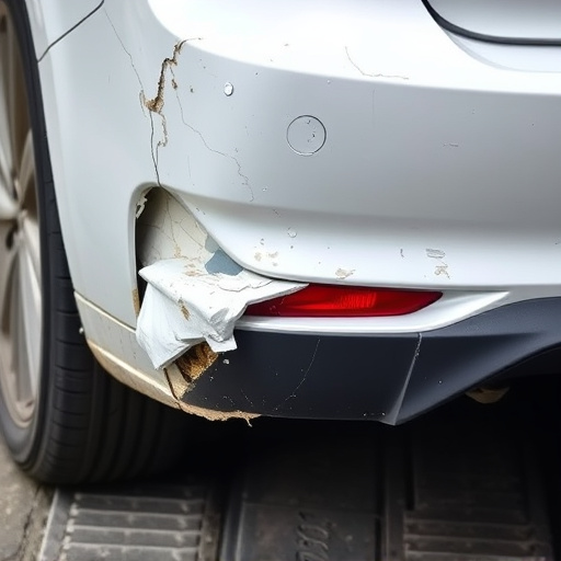 damaged car bumper