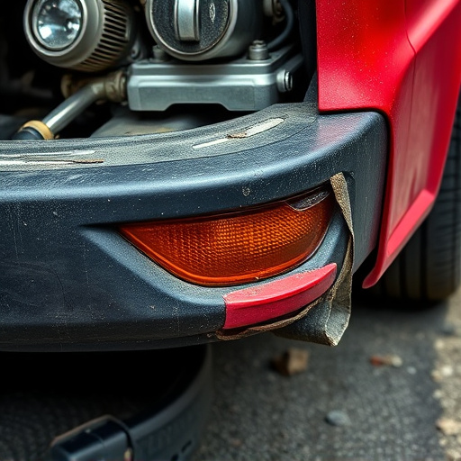 damaged car bumper