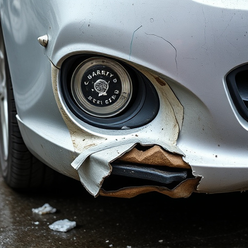 damaged car bumper