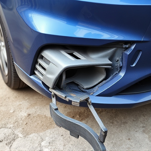 damaged car bumper