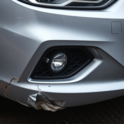 damaged car bumper