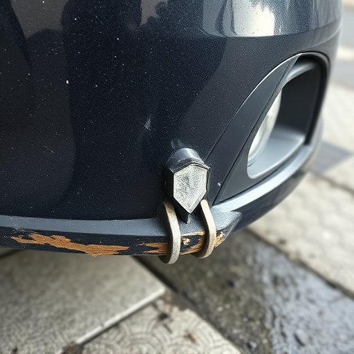 damaged car bumper