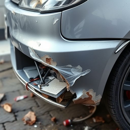 damaged car bumper