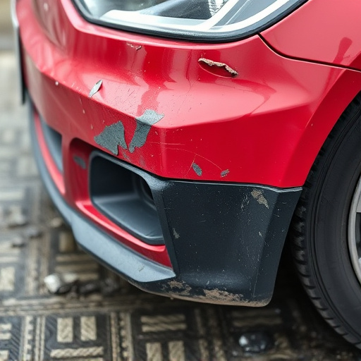 damaged car bumper
